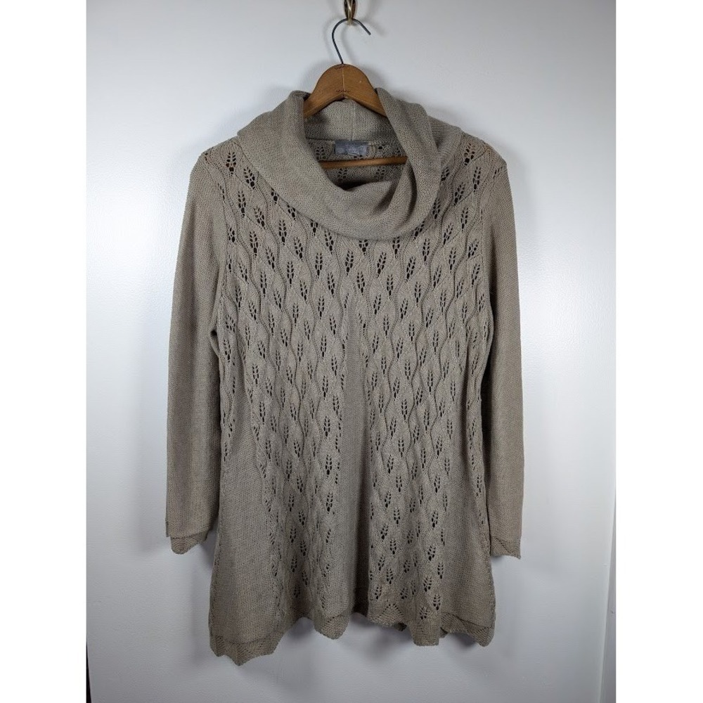 JOSEPH A Sweater Women's‎ 3X Cowl Neck Tunic Cable Knit Forest Fairy Cottagecore